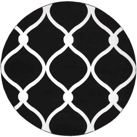 United Weavers Of America 7 ft. 10 in. Bristol Rodanthe Black Round Rug 2050 11570 88R